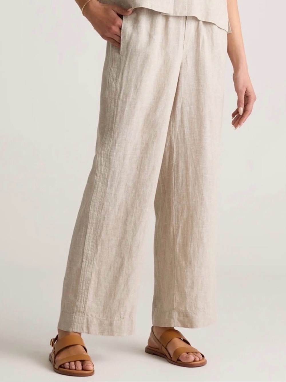Quince 100% European Linen Wide Leg Pants Medium Flax